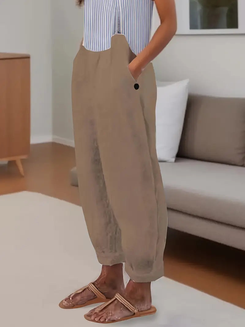 Sfrcord® Minimalistische, einfarbige, vielseitige Hose