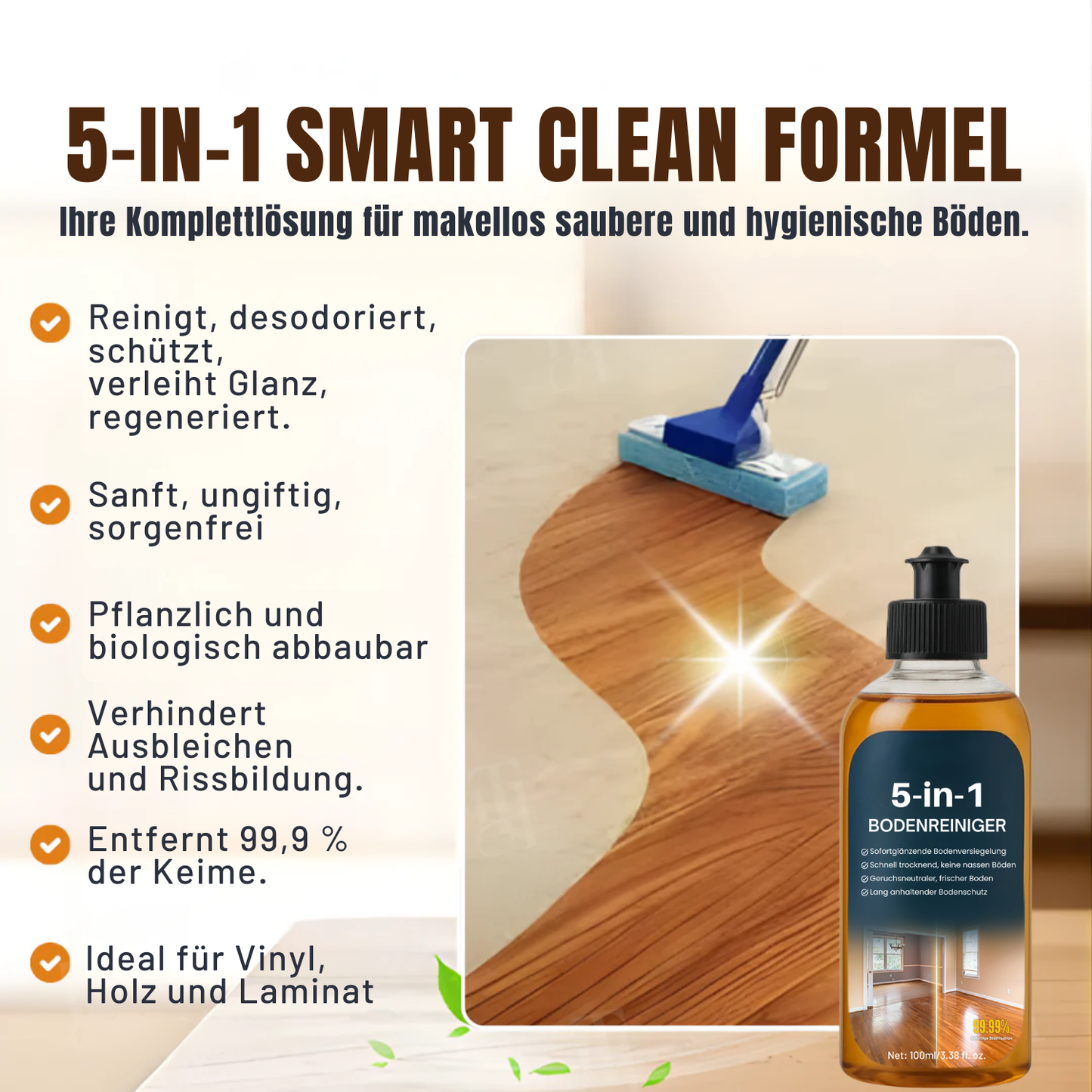 ✨AEXZR® 5 in 1 Bodenreiniger Mit Präbiotika-Formel, ⏱️trocknet in 10 Min., sicher für Baby & Haustier🛡️