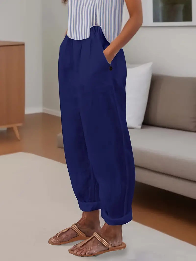 Sfrcord® Minimalistische, einfarbige, vielseitige Hose
