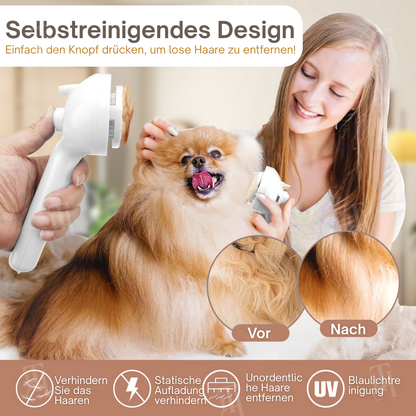 🐕AEXZR® 3-in-1 Blaulicht Pflegekamm – 🪒 Entfernt Haare & Gerüche, leise & kabellos, fördert Hautgesundheit💙