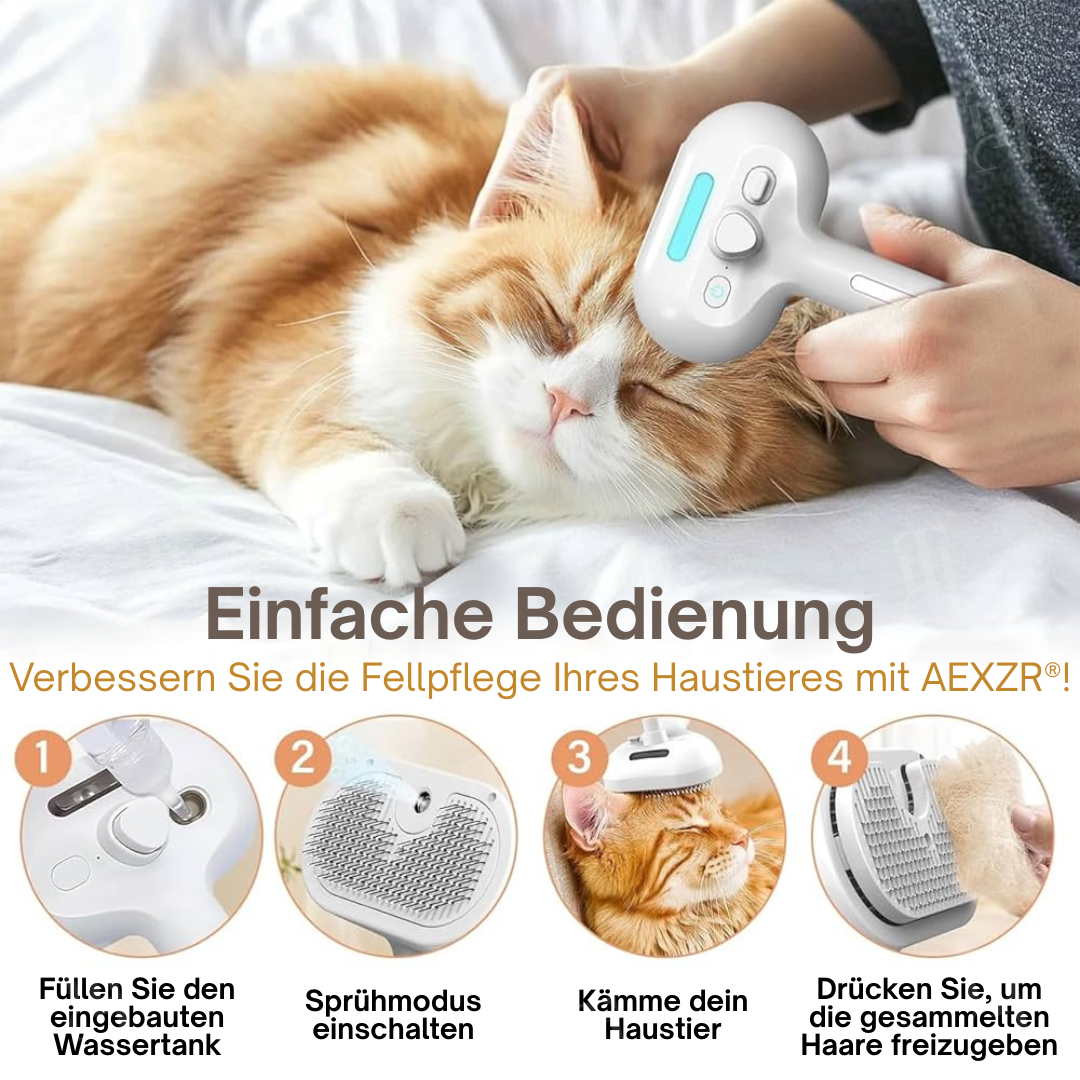 🐕AEXZR® 3-in-1 Blaulicht Pflegekamm – 🪒 Entfernt Haare & Gerüche, leise & kabellos, fördert Hautgesundheit💙