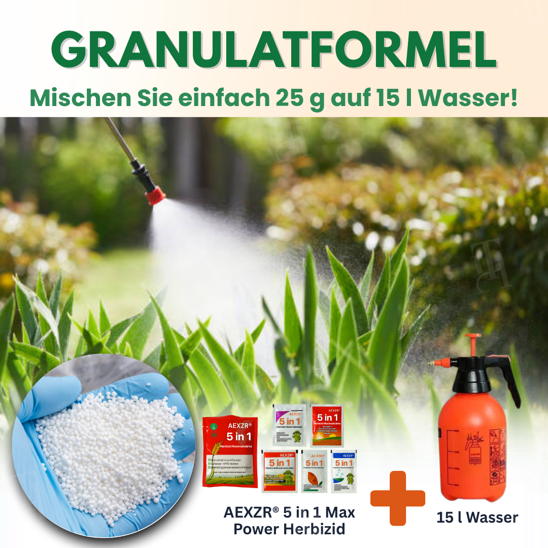 🌿AEXZR® 5 in 1 Herbizid Maximalstärke - ⏱️Wirkt in 6 Std., gegen resistentes Unkraut, 5-fach Formel🧪