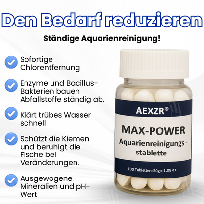 🌊AEXZR® Max-Power Aquarienreinigungstablette –🐠Biotech gegen Chloramine🚰