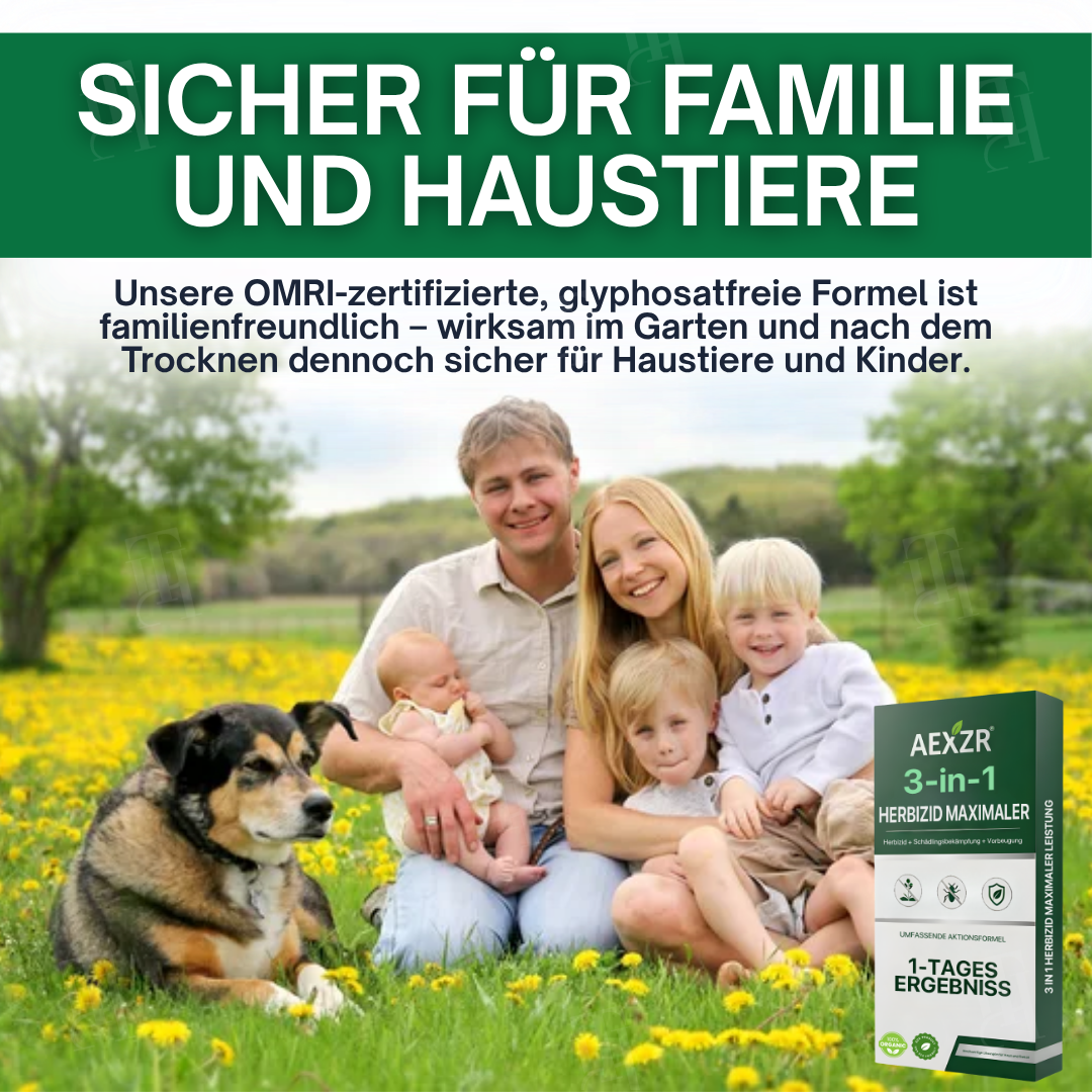 🌿AEXZR® 3 in 1 Herbizid Maximaler Leistung - 💧sicher für Haustiere & Kinder, biologisch abbaubar🛡️