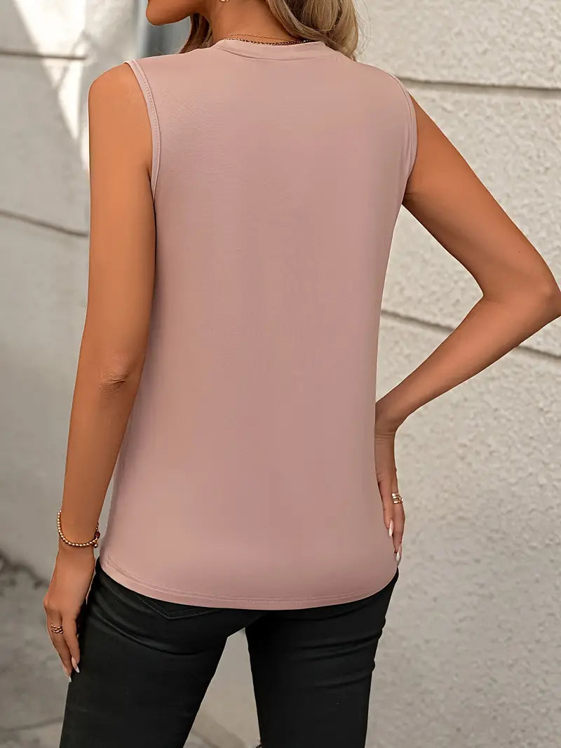 Sfrcord® Solides Tanktop mit Rundhalsausschnitt