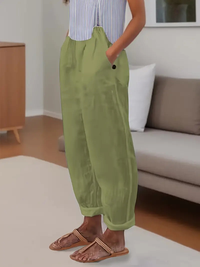 Sfrcord® Minimalistische, einfarbige, vielseitige Hose