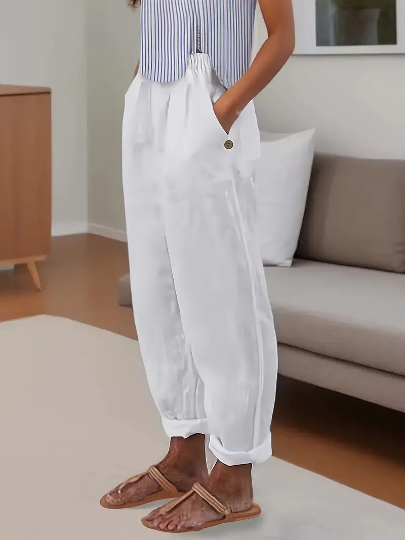 Sfrcord® Minimalistische, einfarbige, vielseitige Hose