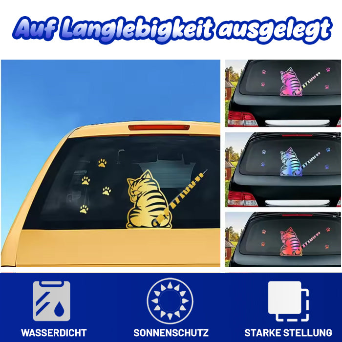 ✨AEXZR® Auto-Heckwischer – 💧Charmanter Schwanzwedel-Aufklebe⚙️