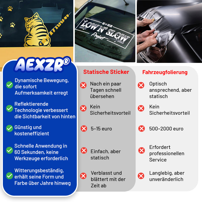 ✨AEXZR® Auto-Heckwischer – 💧Charmanter Schwanzwedel-Aufklebe⚙️