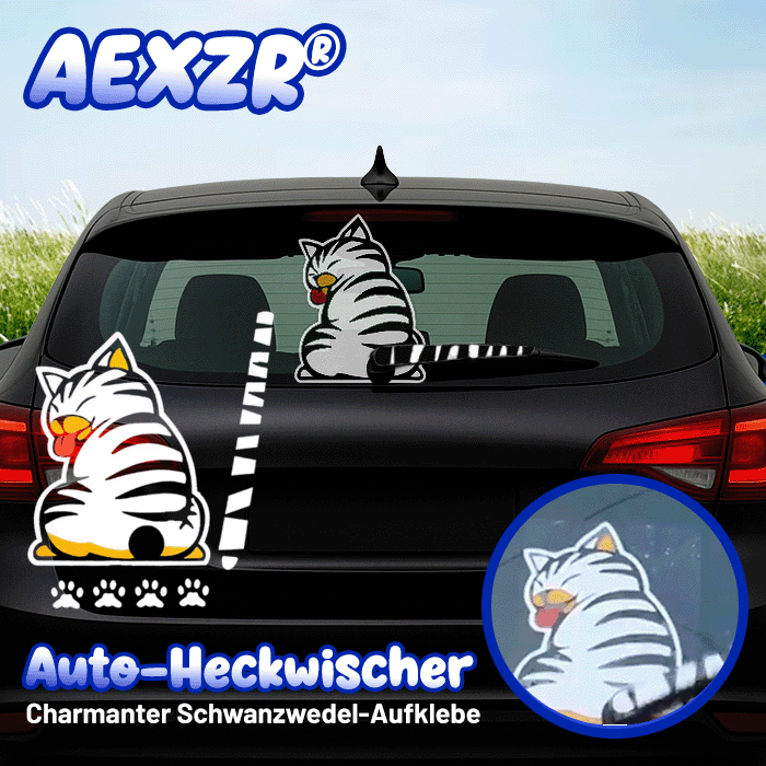 ✨AEXZR® Auto-Heckwischer – 💧Charmanter Schwanzwedel-Aufklebe⚙️