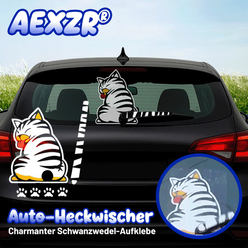 ✨AEXZR® Auto-Heckwischer – 💧Charmanter Schwanzwedel-Aufklebe⚙️